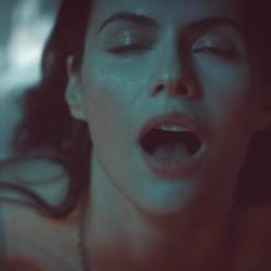 Alexandra Daddario lustful scene in Mayfair Witches, 2023 (gif)
