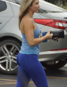 nice ass of hot woman in yoga pants