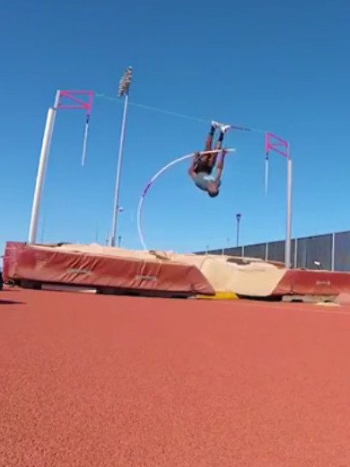 Pole vault can be tricky sometimes (funny gif)