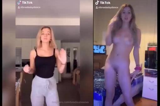 On/Off : Sexy girl in dressed-undressed Tik-Tok dance (gif)