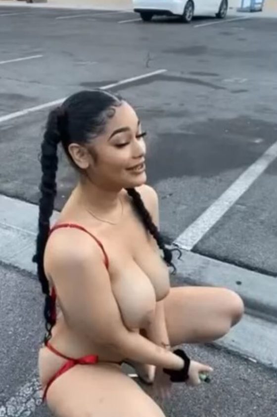 Topless twerking in the public! (gif)