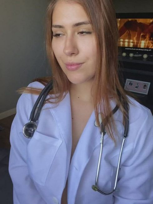 College nurse bored at work (gif)