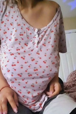 big tits muilf braless pajamas top