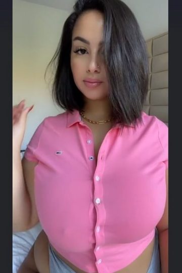 Unbuttoning my tight braless shirt! (gif)