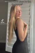 hot blonde girl in tight dress on tiktok