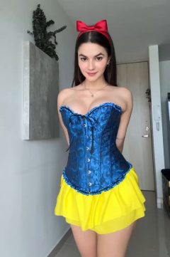 sexy girl in Snow White costume on social media