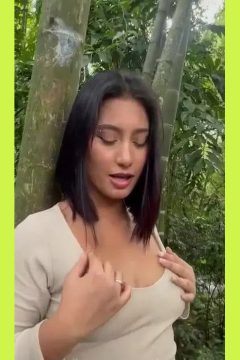 exotic amateur babe flashing her natural tits