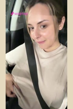 real amateur with big tits in the car