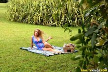 busty female in picnic