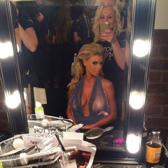 Charlotte McKinney boobs see-through top